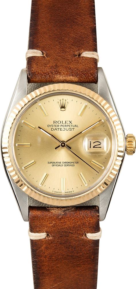 rolex with leather band|women's rolex with leather band.